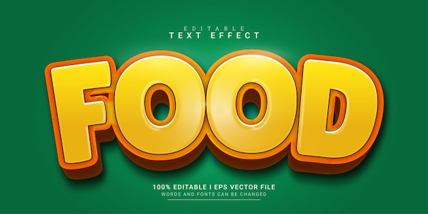 Efecto de texto editable de alimentos