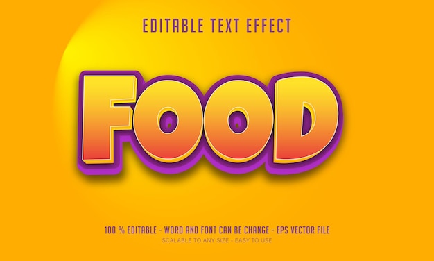 Efecto de texto editable de alimentos