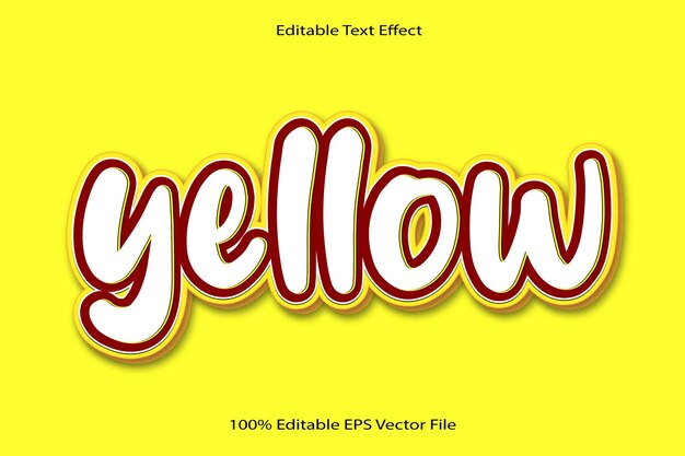 Efecto de texto editable amarillo Relieve 3d Estilo degradado de dibujos animados