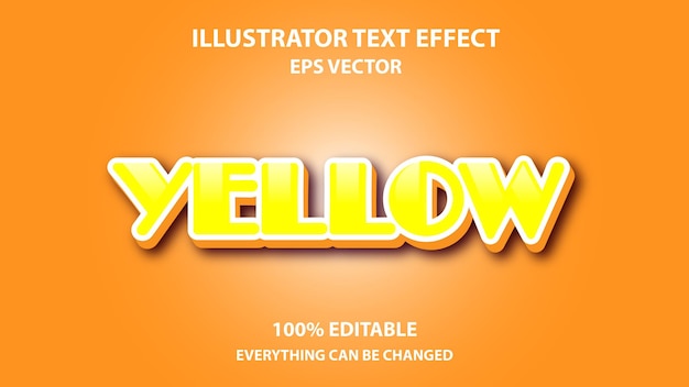 Efecto de texto editable amarillo