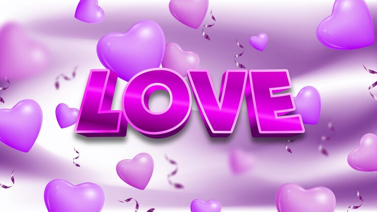 Vector efecto de texto editable de amor con fondo realista