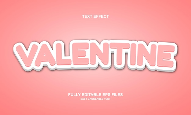 Efecto de texto editable amor san valentin