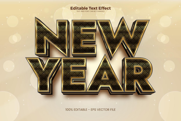 Efecto de texto editable de año nuevo 2024 en estilo de tendencia moderna