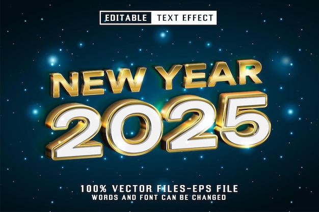 Efecto de texto editable para el Año Nuevo