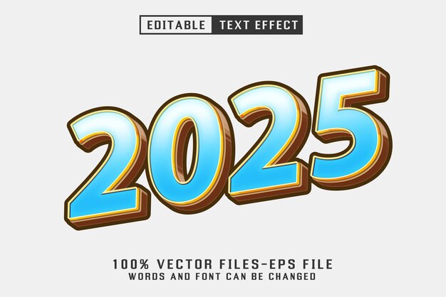 Efecto de texto editable para el Año Nuevo