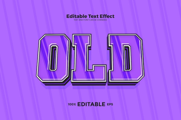 Efecto de texto editable antiguo en estilo de tendencia moderna
