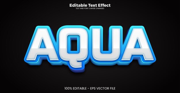 Efecto de texto editable Aqua en estilo de tendencia moderna.
