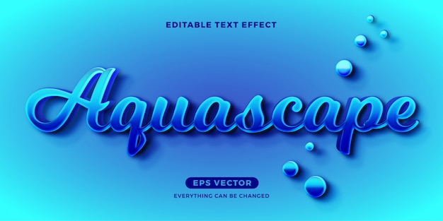 Vector efecto de texto editable aquascape