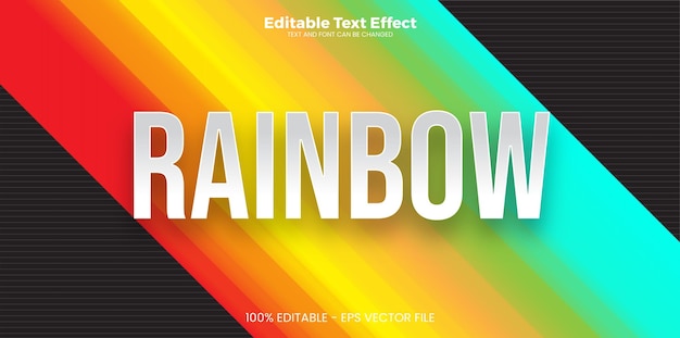Efecto de texto editable de arco iris en estilo de tendencia moderna