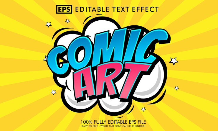 Vector efecto de texto editable de arte cómico