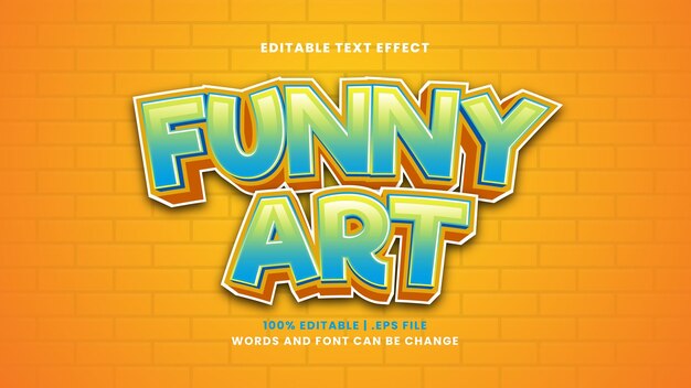 Efecto de texto editable de arte divertido en estilo moderno 3d