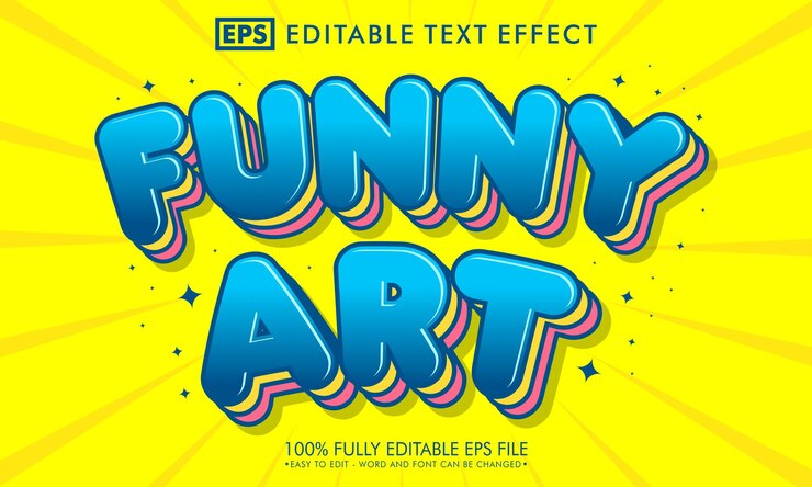 Vector efecto de texto editable de arte divertido