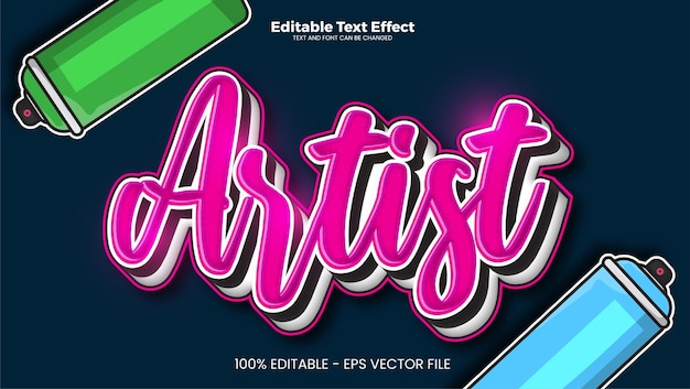 Vector efecto de texto editable de artista en estilo de tendencia de graffiti