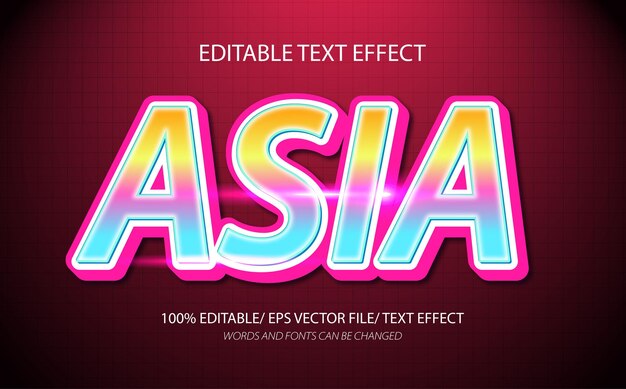 Efecto de texto editable de Asia y estilo de texto editado