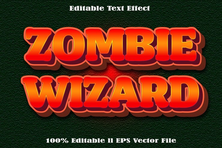 Vector efecto de texto editable asistente zombie
