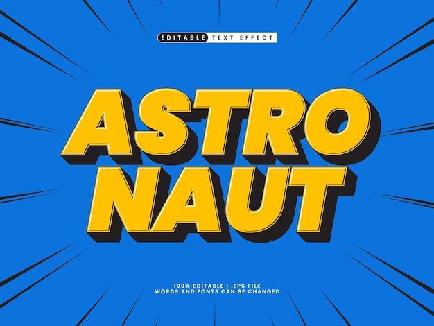 efecto de texto editable para astronautas