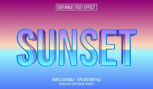 Efecto de texto editable para el atardecer