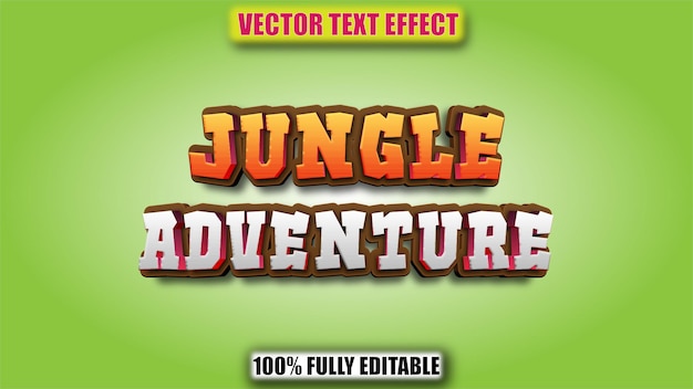 Efecto de texto editable de aventura en la jungla