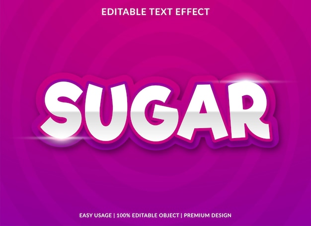 efecto de texto editable de azúcar con estilo moderno y abstracto