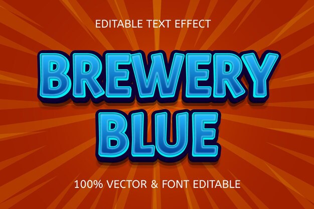 Efecto de texto editable azul cervecería