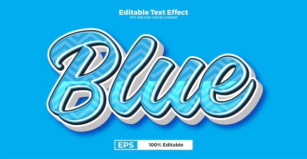 Efecto de texto editable azul en estilo de tendencia moderna