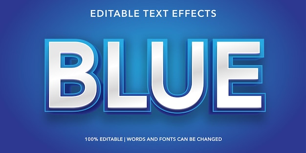 Vector efecto de texto editable azul