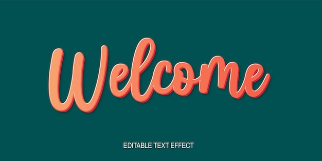 Efecto de texto editable de banner de bienvenida