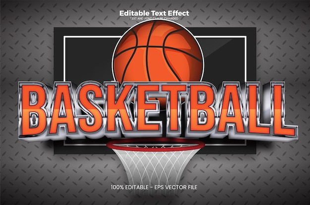 Vector efecto de texto editable basketball en estilo de tendencia moderna