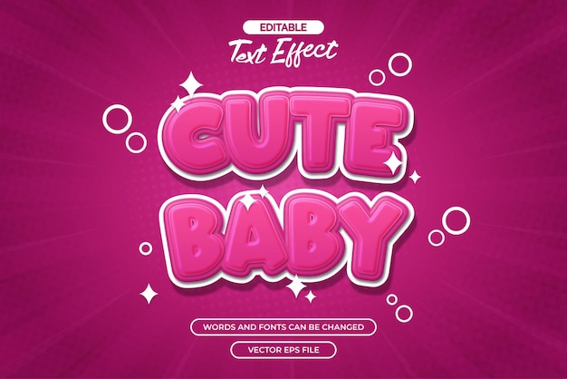 Efecto de texto editable para bebés lindos