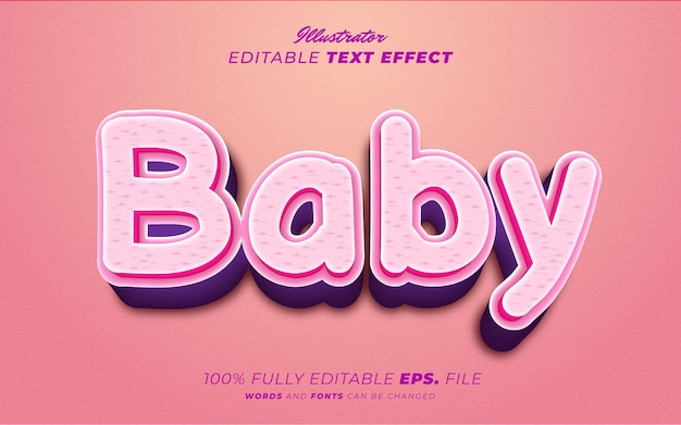Efecto de texto editable para bebés