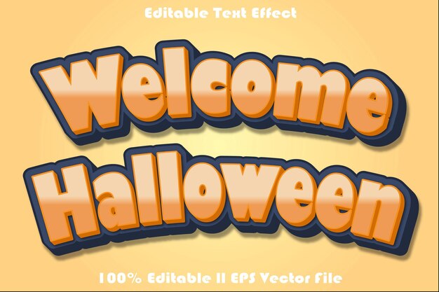 Efecto de texto editable de Bienvenido Halloween