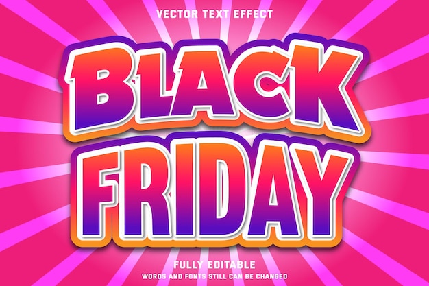 Efecto de texto editable del Black Friday