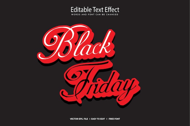 Efecto de texto editable del Black Friday