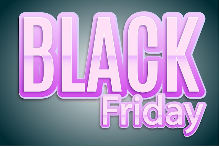 Vector efecto de texto editable black friday