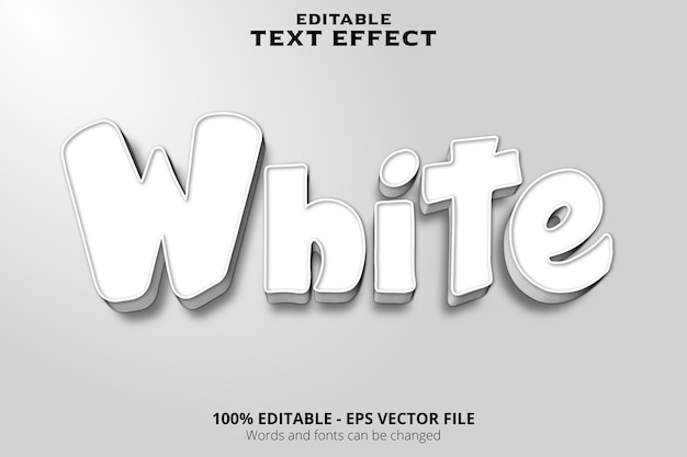 Vector efecto de texto editable blanco editable