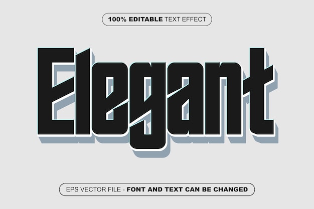 efecto de texto editable blanco y negro elegante