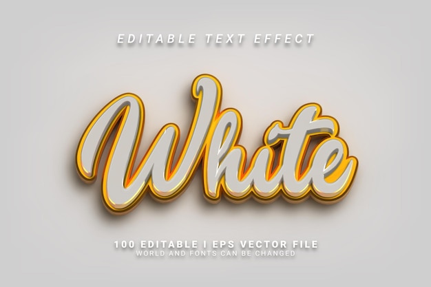 Efecto de texto editable blanco