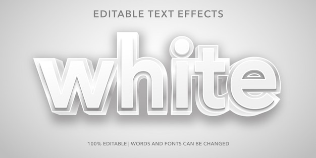 Vector efecto de texto editable blanco