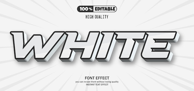 Efecto de texto editable blanco