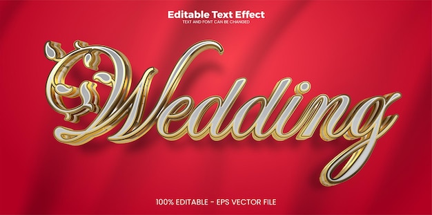 Efecto de texto editable de boda en estilo de tendencia moderna