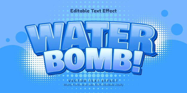 Efecto de texto editable de bomba de agua