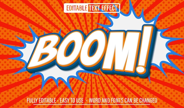 efecto de texto editable boom comic 3d