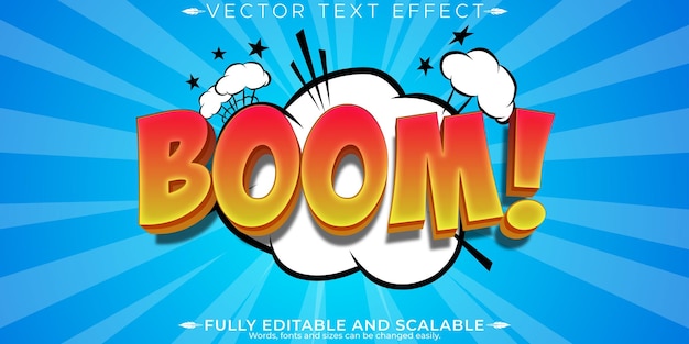 Efecto de texto editable Boom estilo de texto de cómic y libro editable