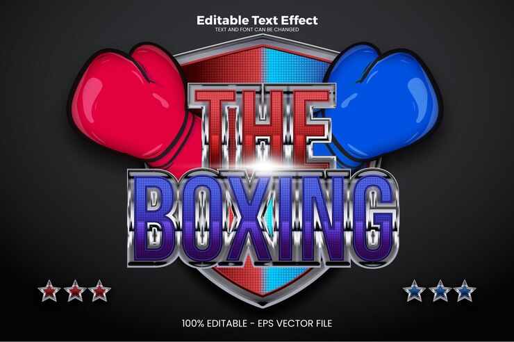 Vector el efecto de texto editable boxeo en estilo de tendencia moderna.