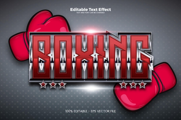 Vector efecto de texto editable boxing mania en estilo de tendencia moderna