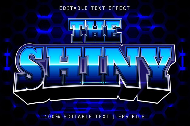 El efecto de texto editable brillante Estilo moderno en relieve en 3 dimensiones