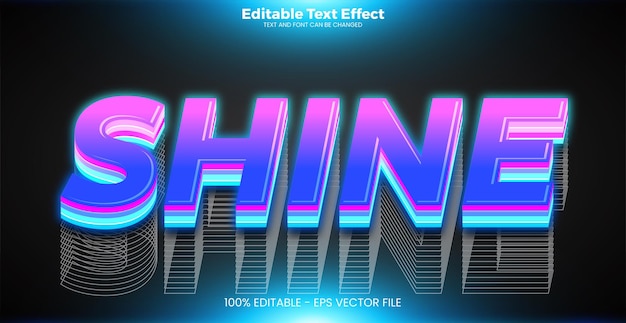 Efecto de texto editable brillante en estilo de tendencia moderna