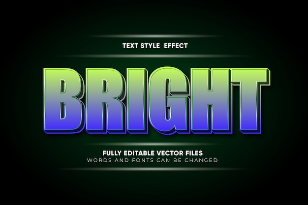 Vector efecto de texto editable brillante