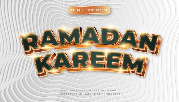 efecto de texto editable brillo de ramadán