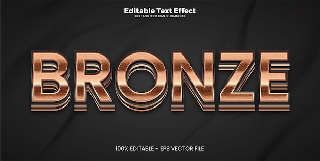 Efecto de texto editable de bronce en estilo de tendencia moderna.